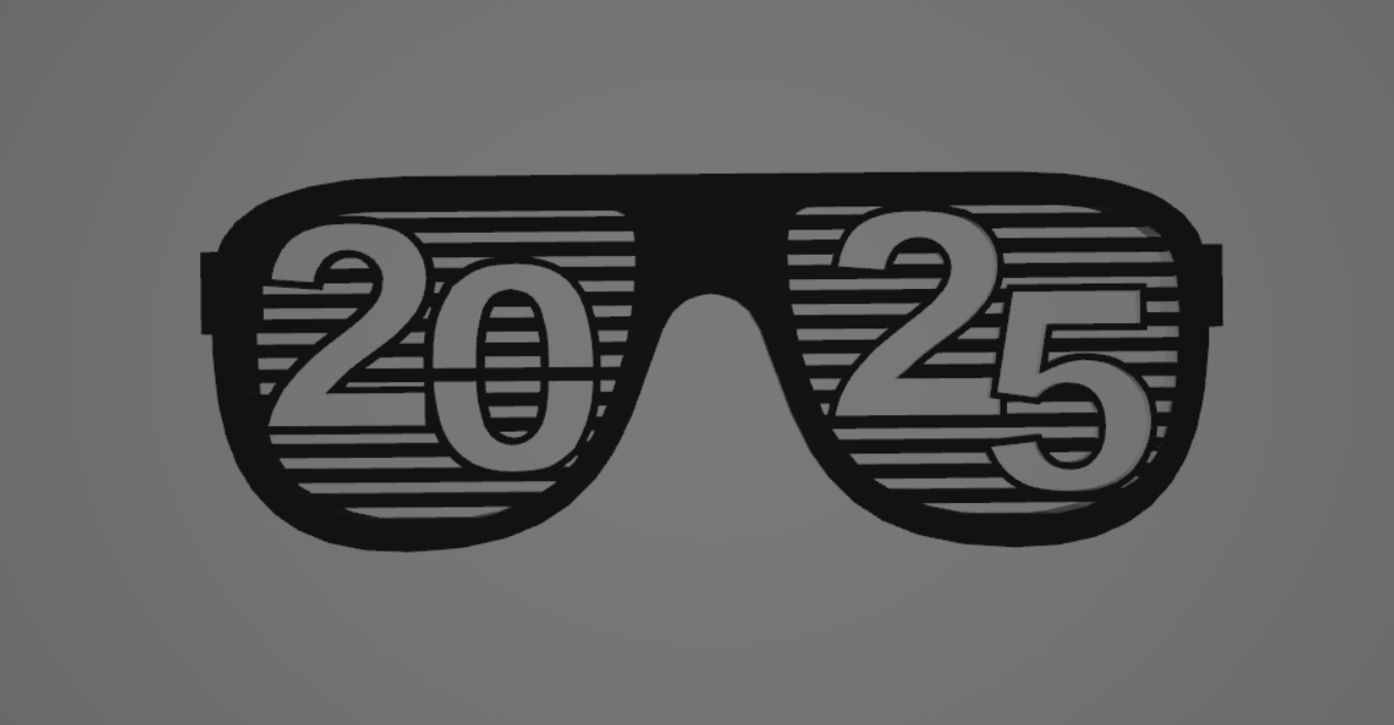 2025 HAPPY NEW YEAR GLASSES by Wolf Download free STL model