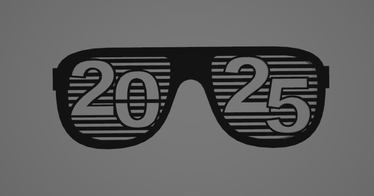 2025 HAPPY NEW YEAR GLASSES by Wolf Download free STL model