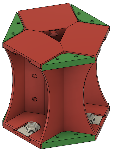 Miniatura 10 do modelo 3D Hexagonal 3 Cell D Battery Holder