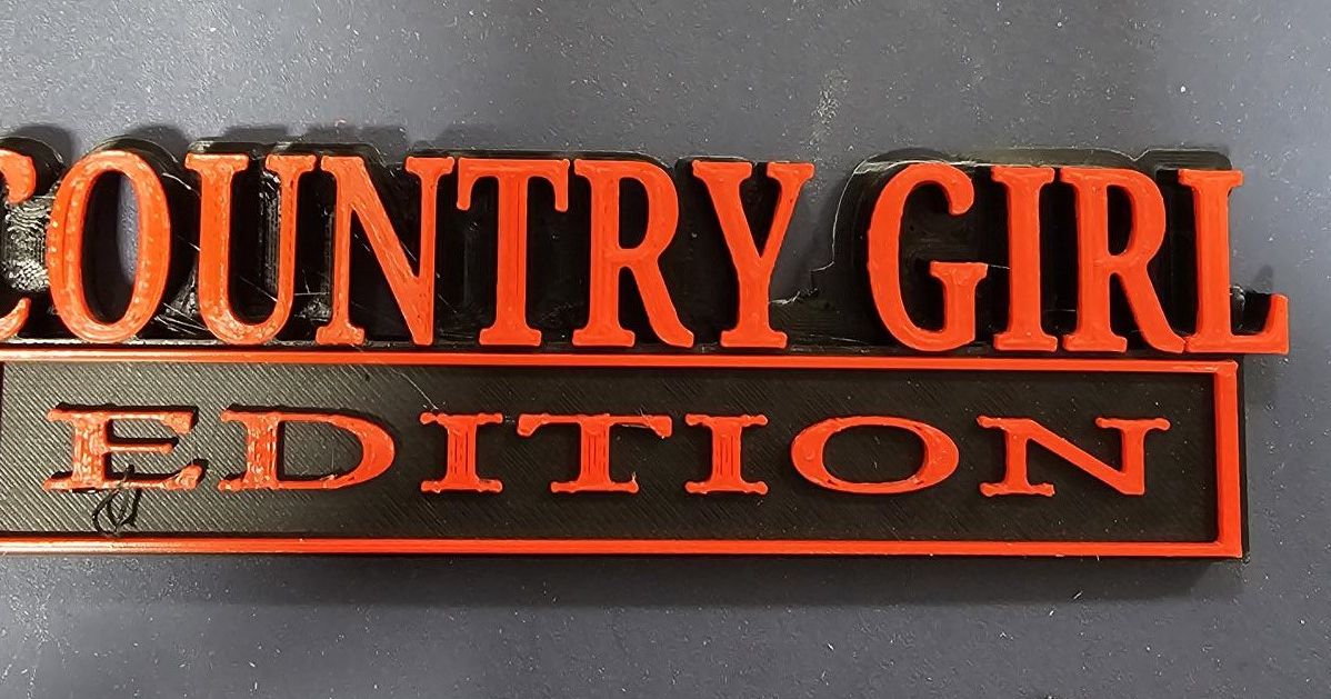 Country Girl Edition Emblem by kent wilson | Download free STL model ...