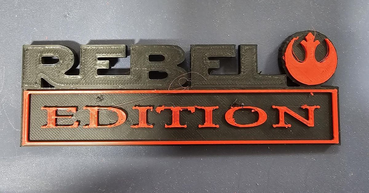 Rebel Edition Emblem by kent wilson | Download free STL model ...