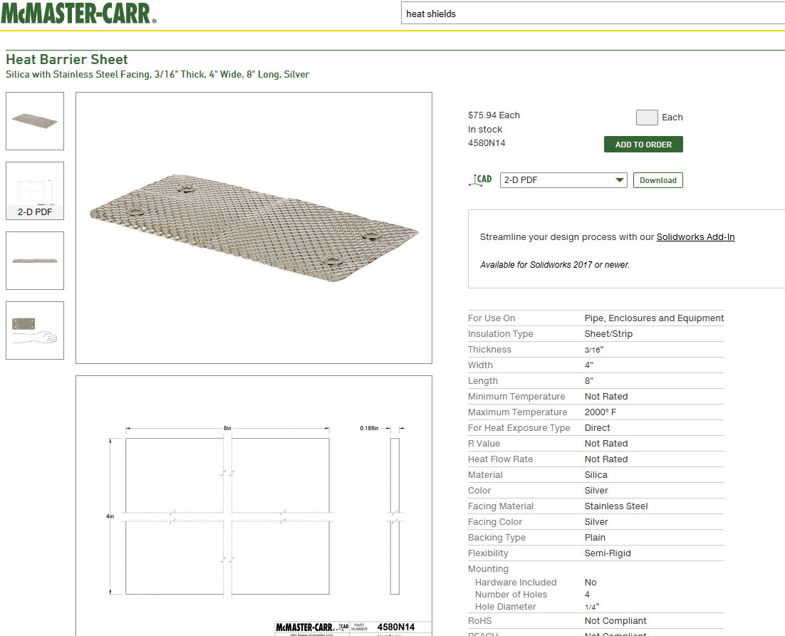 Eibos Mcmaster-carr Heat Deflector By Rd 