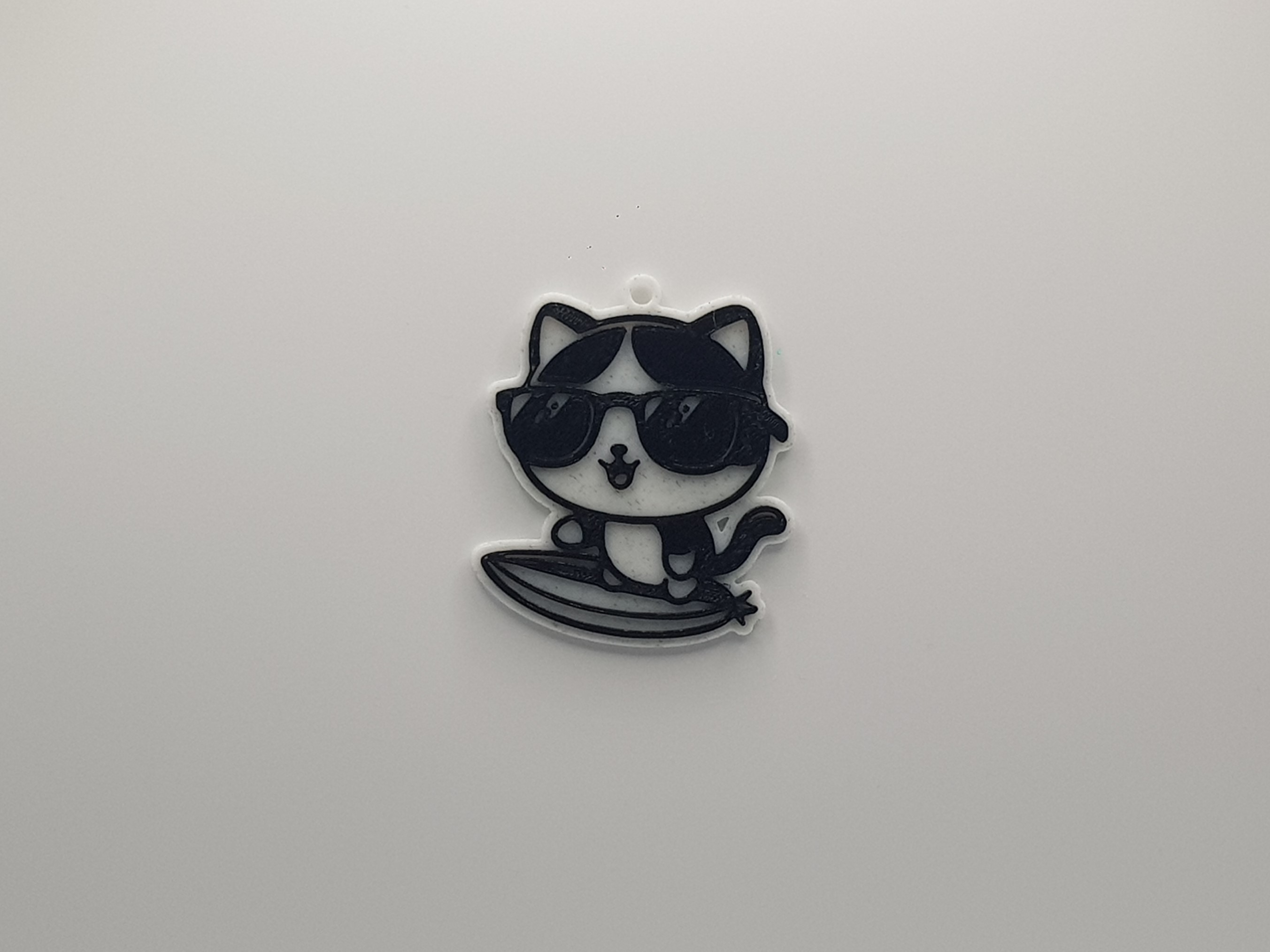 Cat Surfing Keychain
