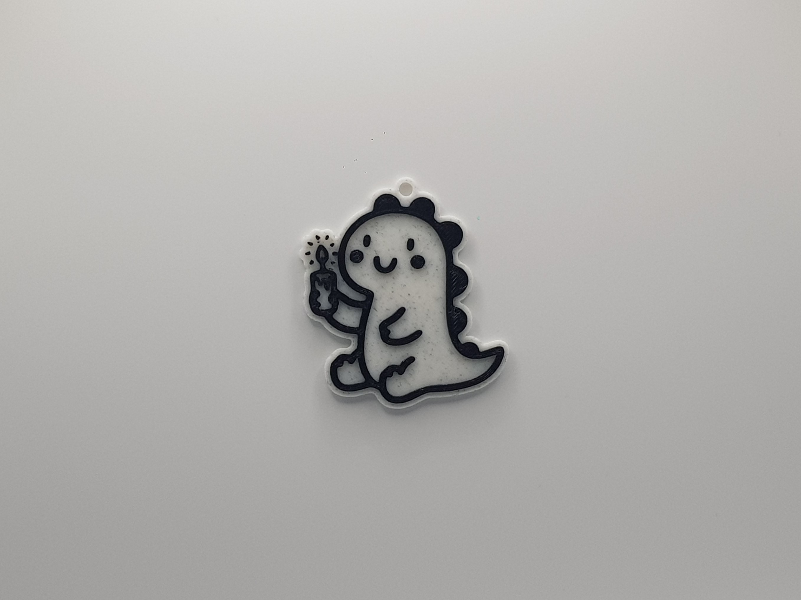 Dino with Candle Keychain