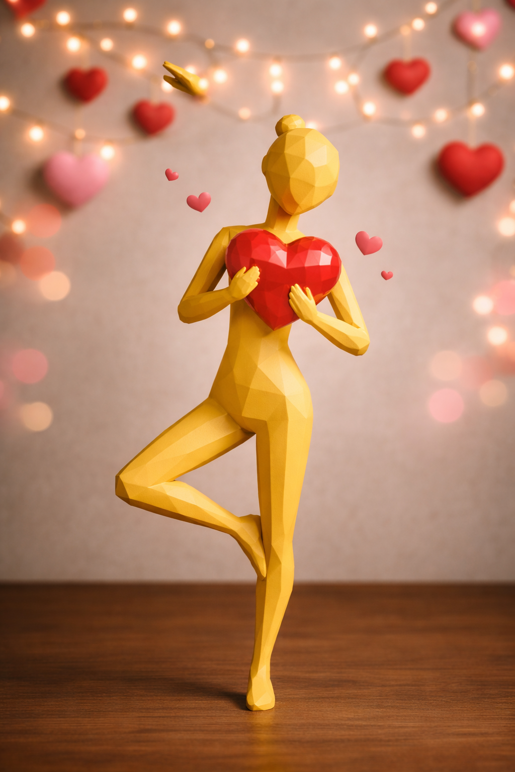Low-Poly Yoga - Valentine's Heart