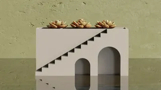 Modern Stairs Arc Pot Plant - Home Decoration