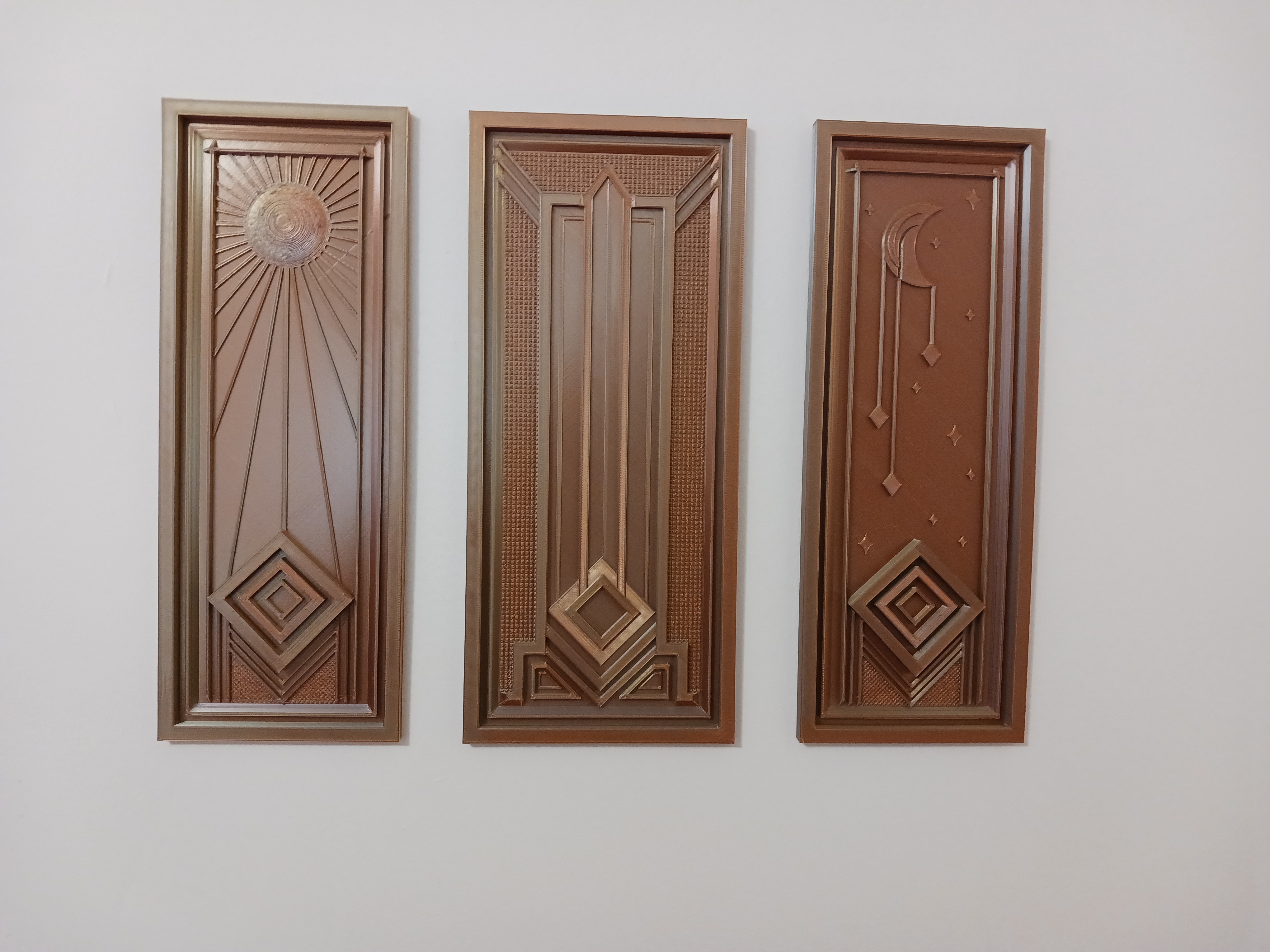 Art Deco Triptych Wall Decor Panels