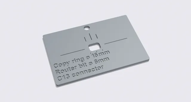 C13 female connector router template offset 5mm