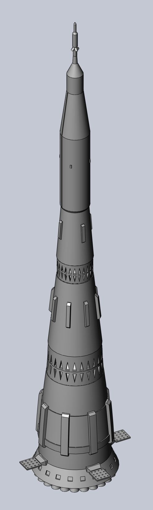 N1-L3 Soviet Moon Rocket Concept Printable Model
