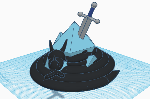 Snake protecting crystal and sword