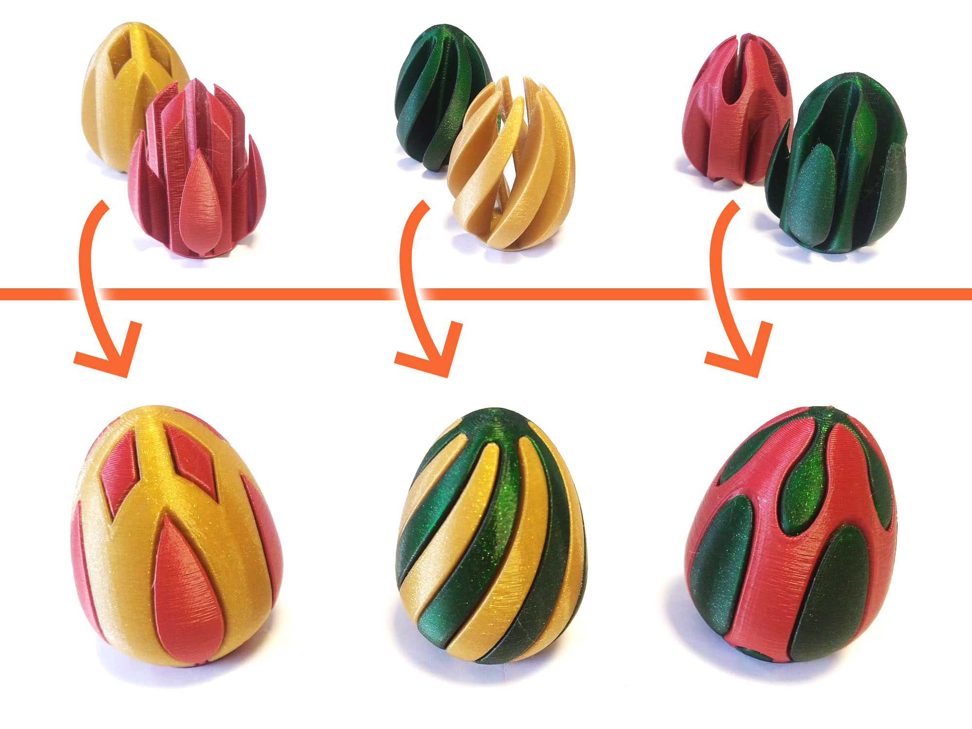 Single Extruder - Dual Color - Easter Eggs 3D model thumbnail