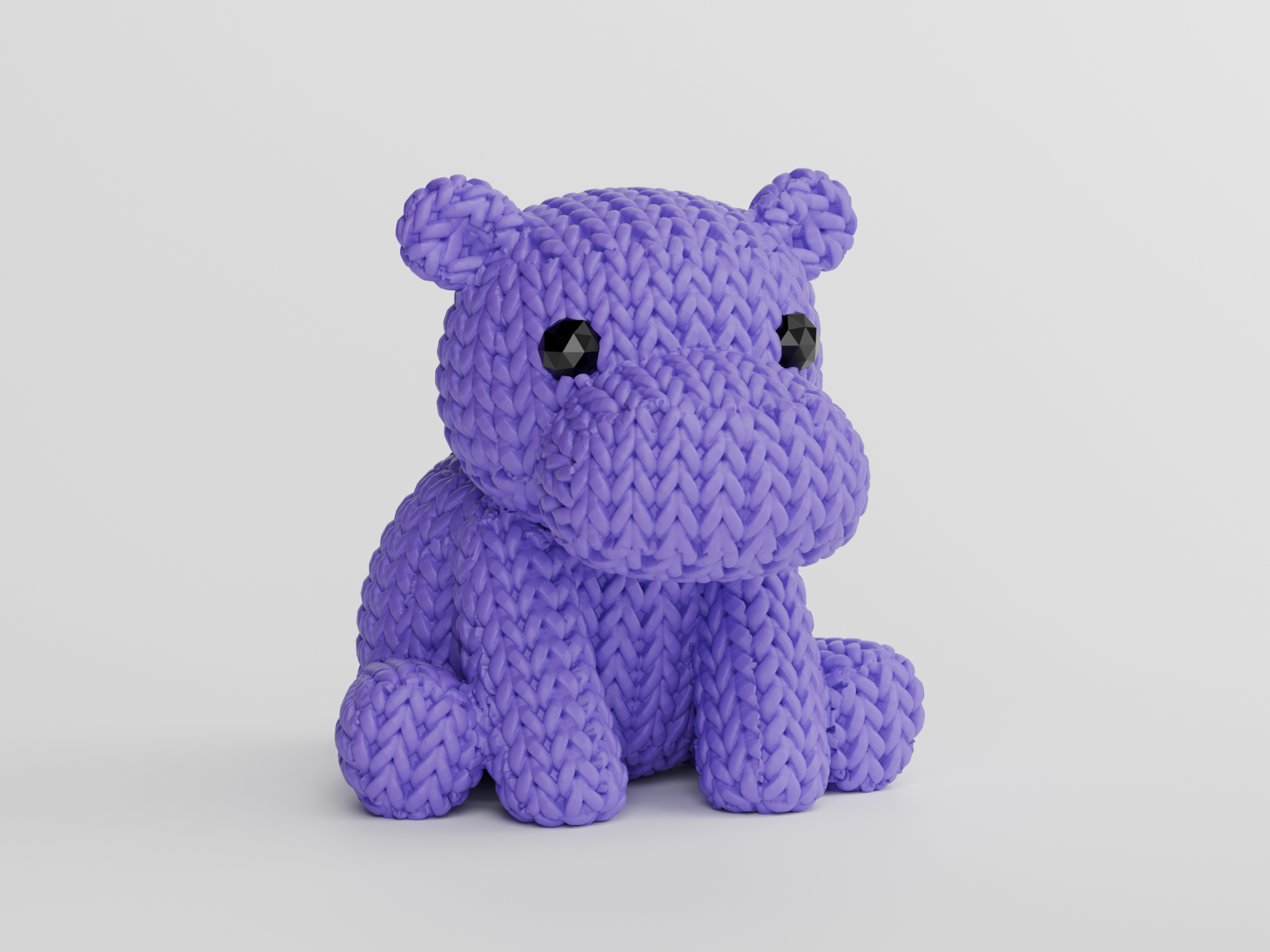 Miniatura 2 do modelo 3D Knitted Hippo