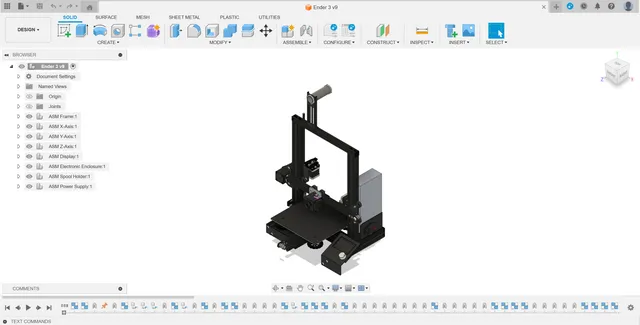 Fully Jointed Original Ender 3 Assembly .f3d File