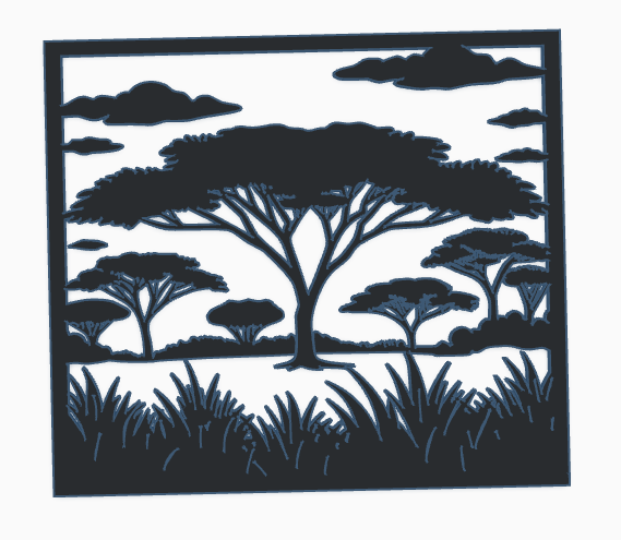acacia tree wall art
