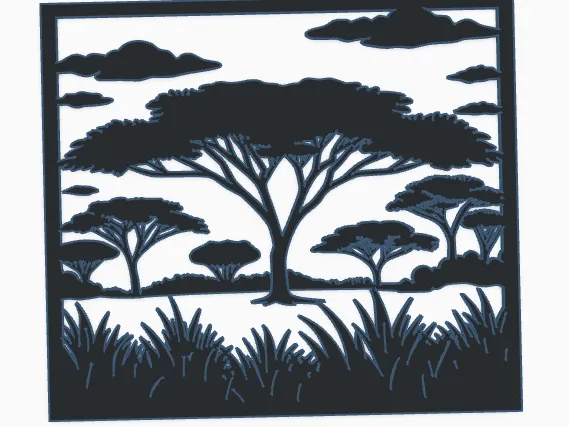 acacia tree wall art