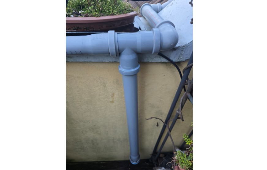 First Flush Bypass Filter for water collection for HT DN 40 pipes