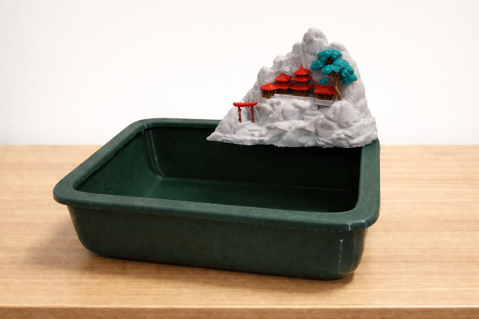 Bonsai Pot with Mountain Scene
