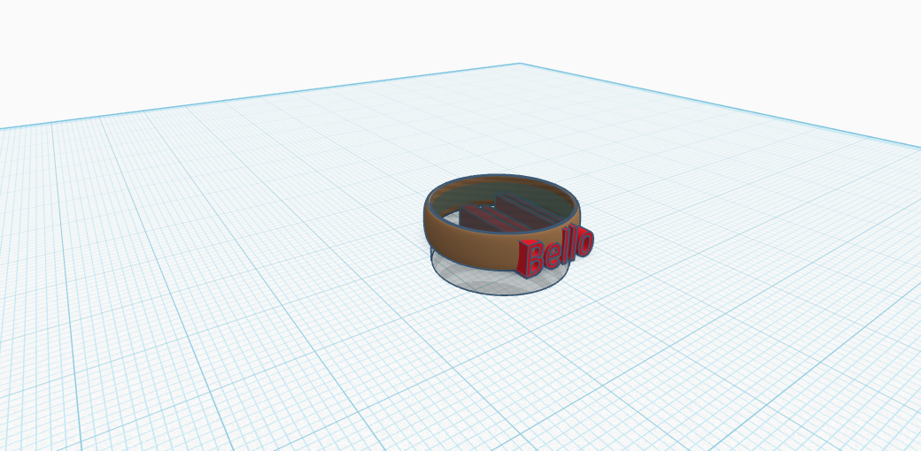 Ring with text Bello
