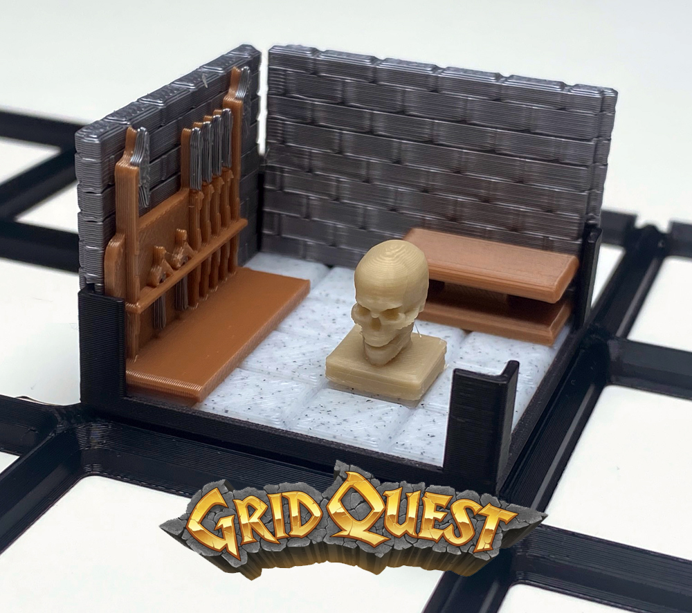 GridQuest SKELETON Meeple (The Gridfinity Game)