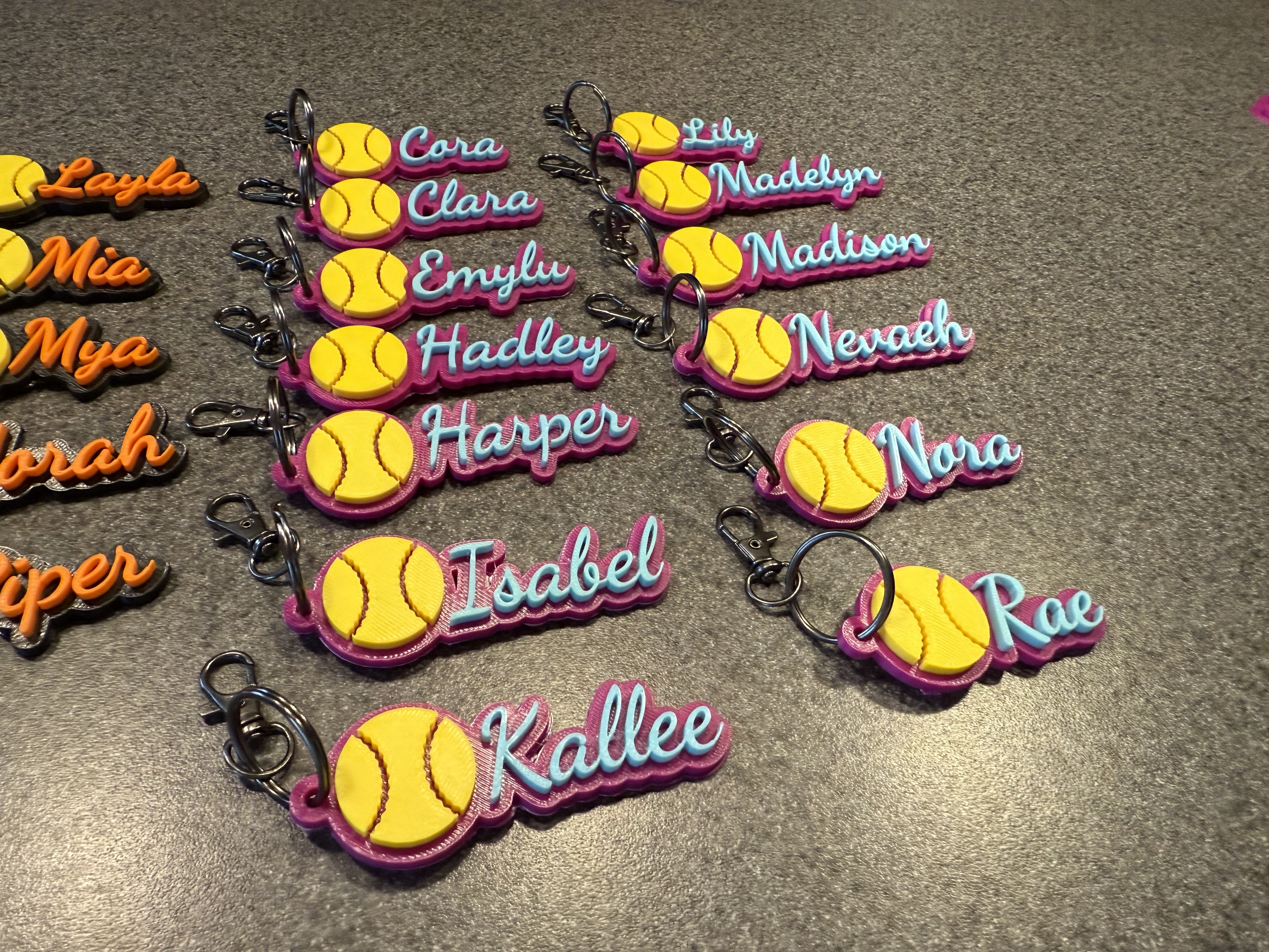 SOFTBALL BASEBALL KEYCHAIN