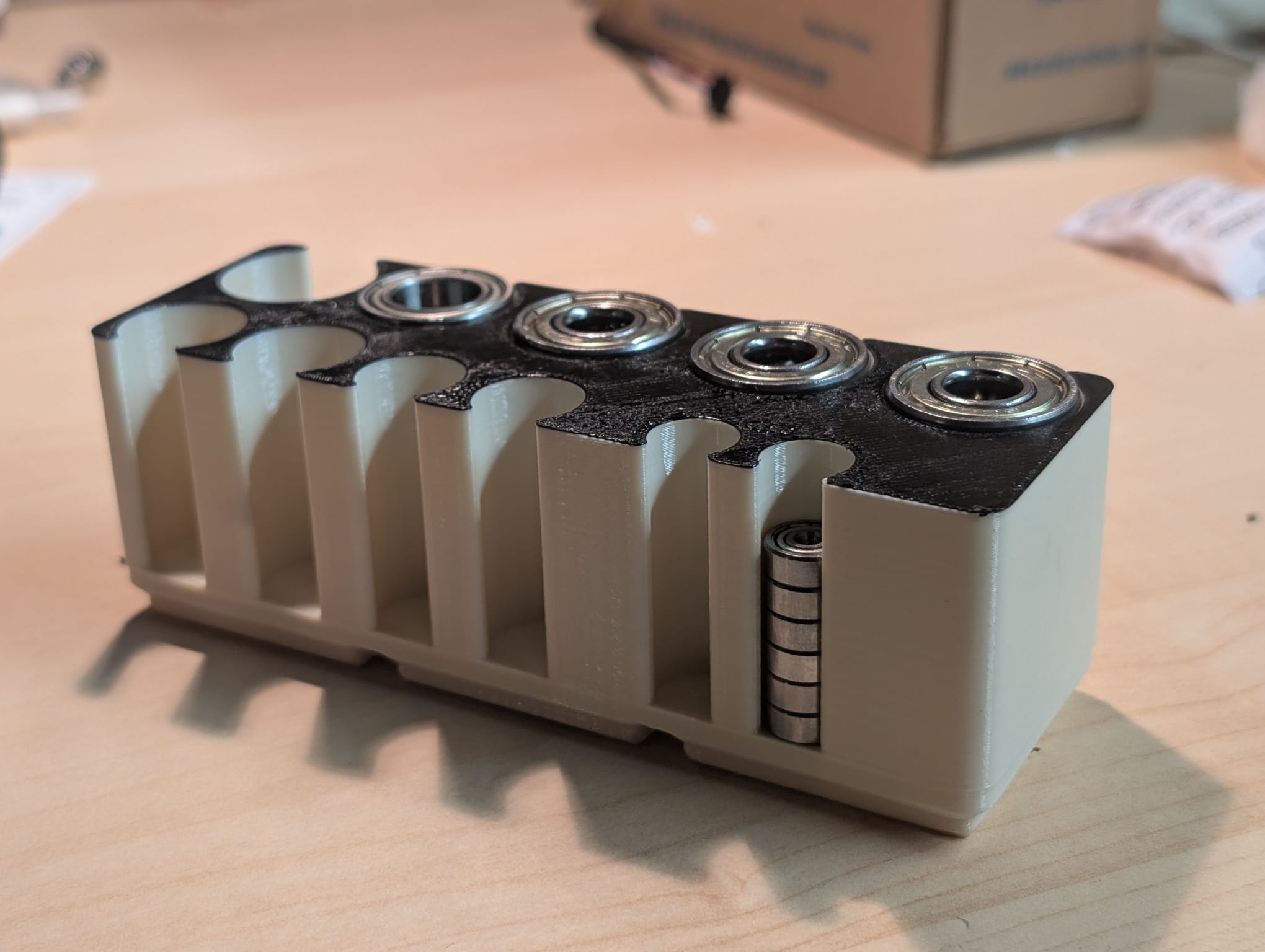 Gridfinity Bearing Organizer 1x3 - Coin Style (608, 6801, 625, 624, 623)