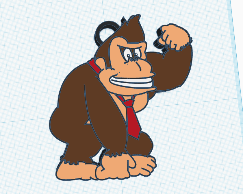 Donkey Kong Keychain (flat)