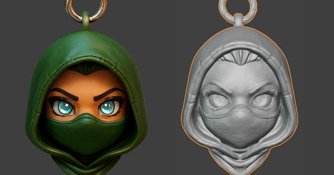 Jade Keychain Chibi Style by Acgames | Download free STL model | Printables.com - 3D model önizlemesi