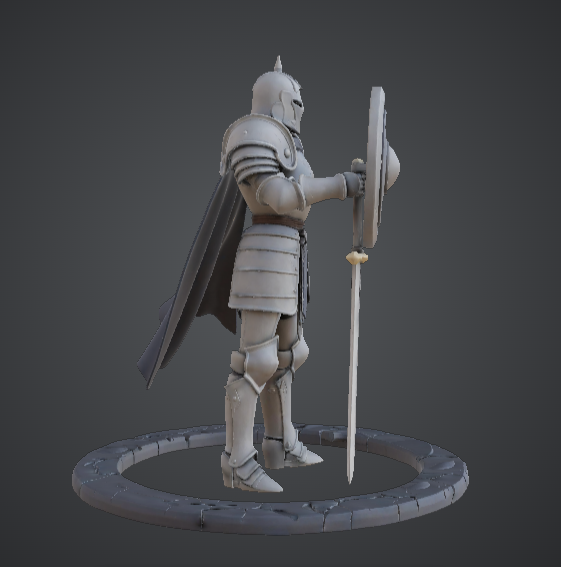 Armoured Knight with Shield and Sword – Classic Fantasy Warrior — miniatura 2