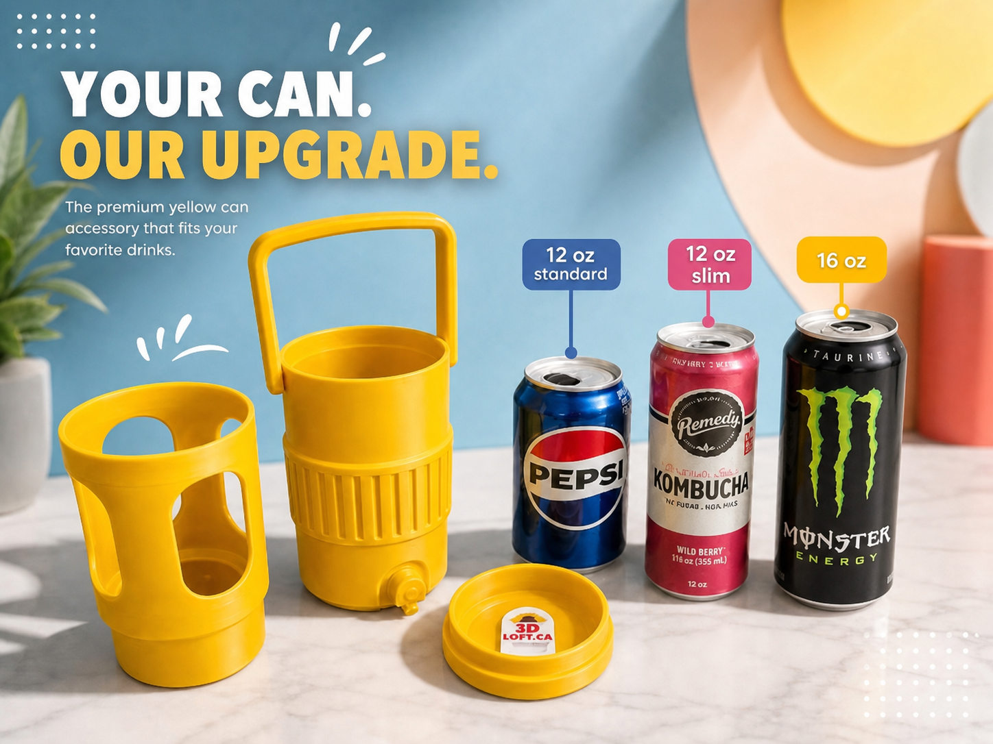 3in1 Ultimate Can Cooler - Fits 12oz Standard/Skinny and 16oz