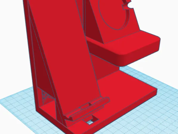 phone and watch stand with charging slots + Gridfinity variant