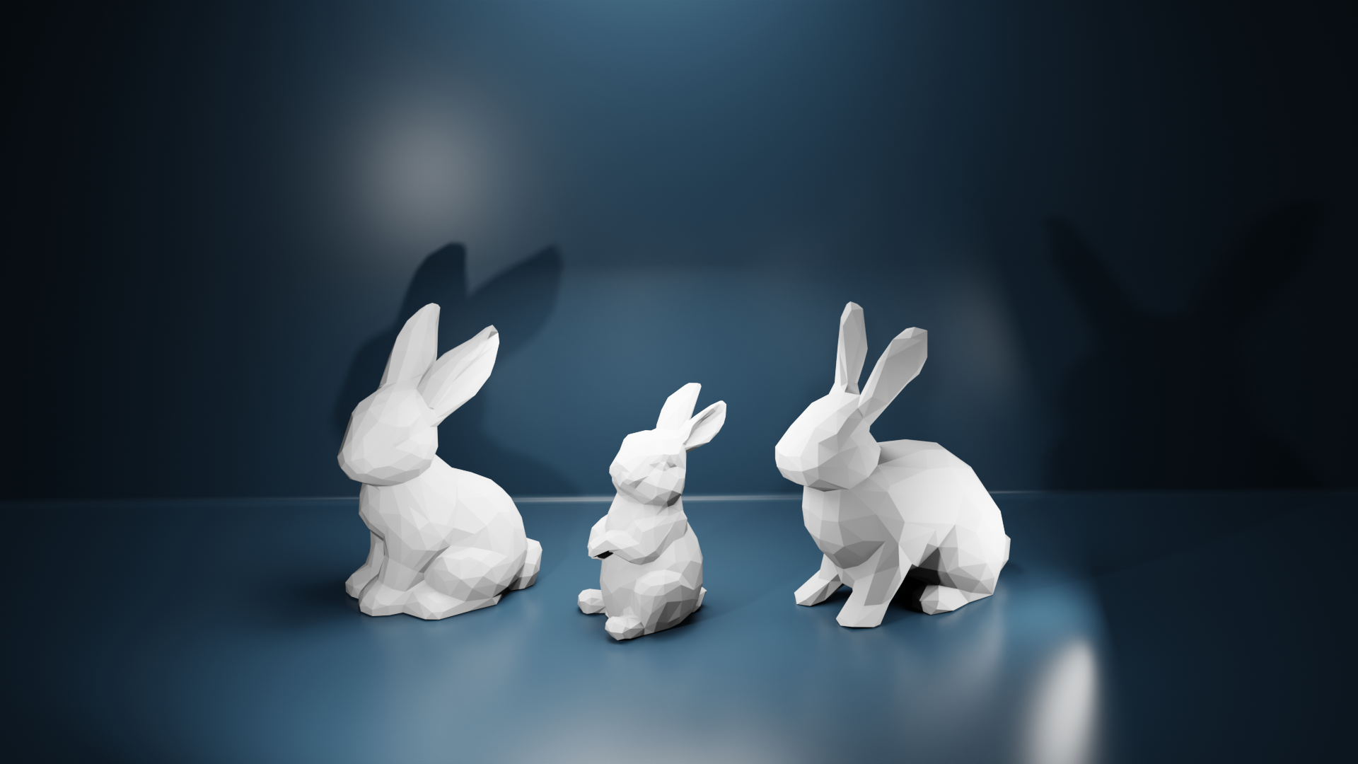 Low Poly Easter Bunnies
