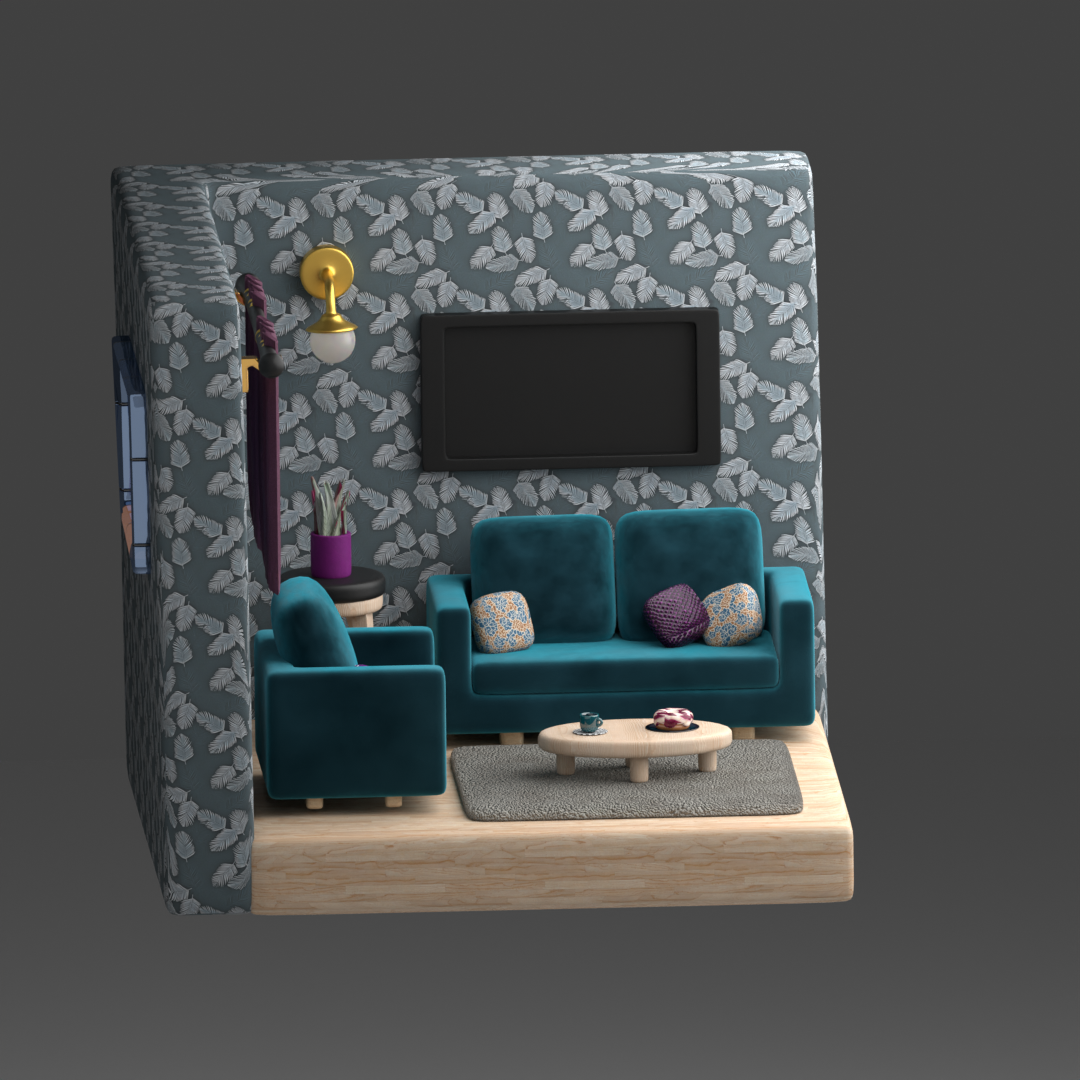 3D Living room by Marialena Kousidoni | Download free STL model ...