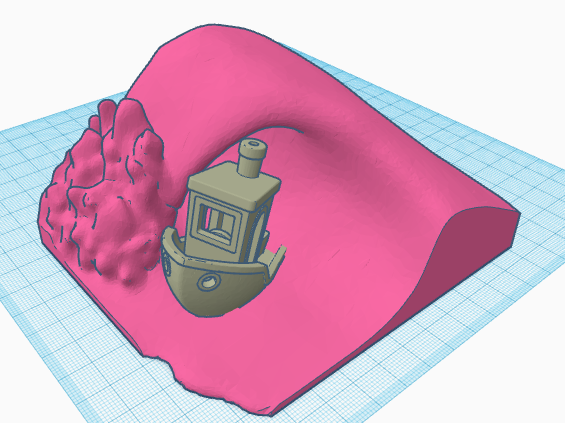 Benchy in wave
