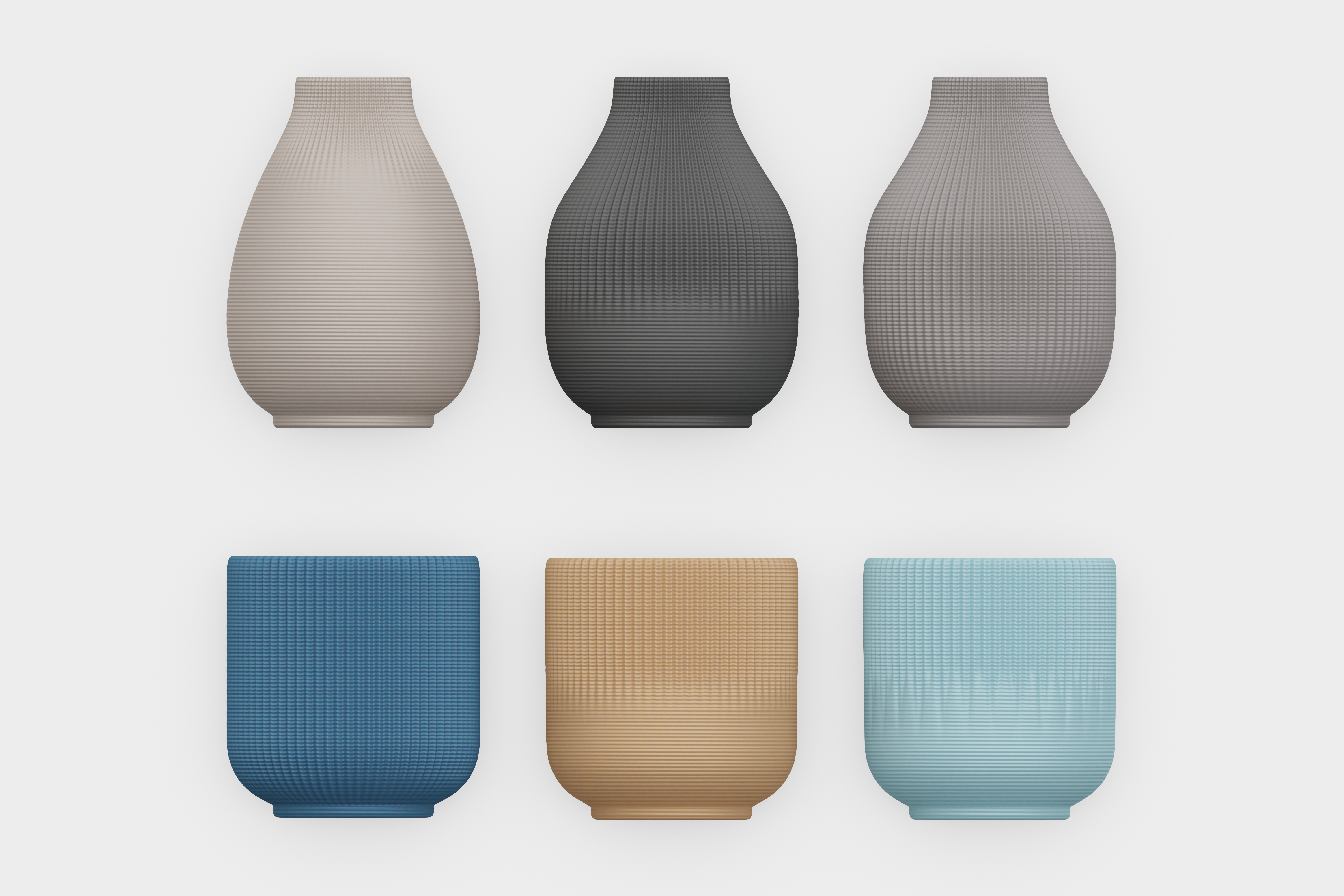 Miniatura 2 do modelo 3D 6 Simple Vases