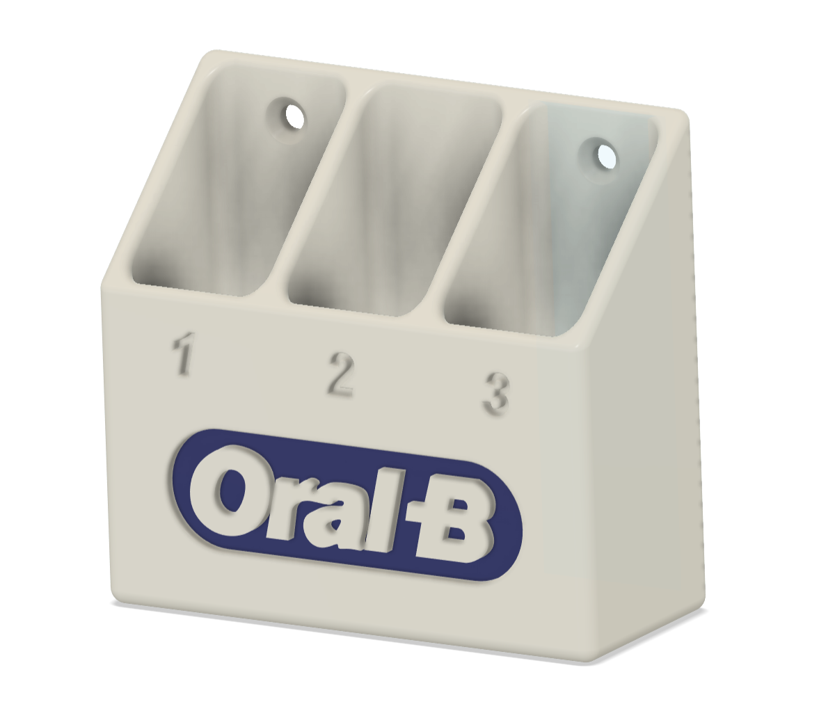 Oral B tooth brush holder for 3 tooth brushes.
