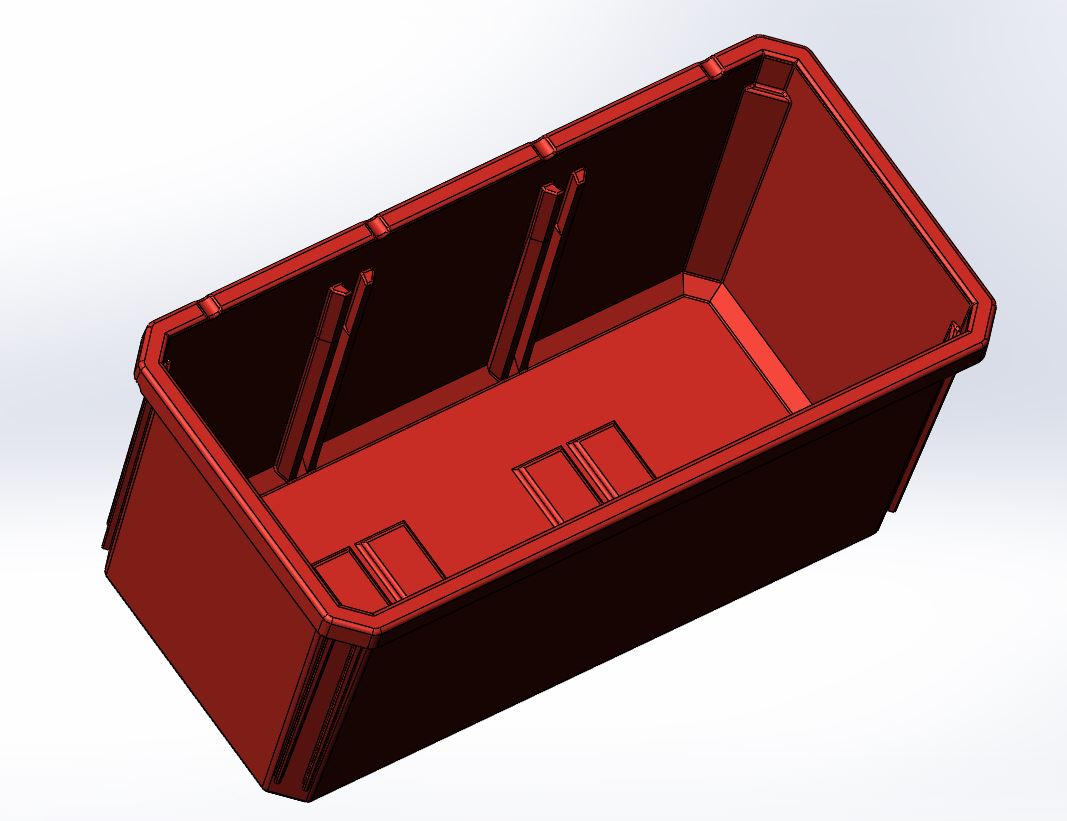 Milwaukee Packout Compatible Organizer - 3 Cavity Divided Rectangular Bin