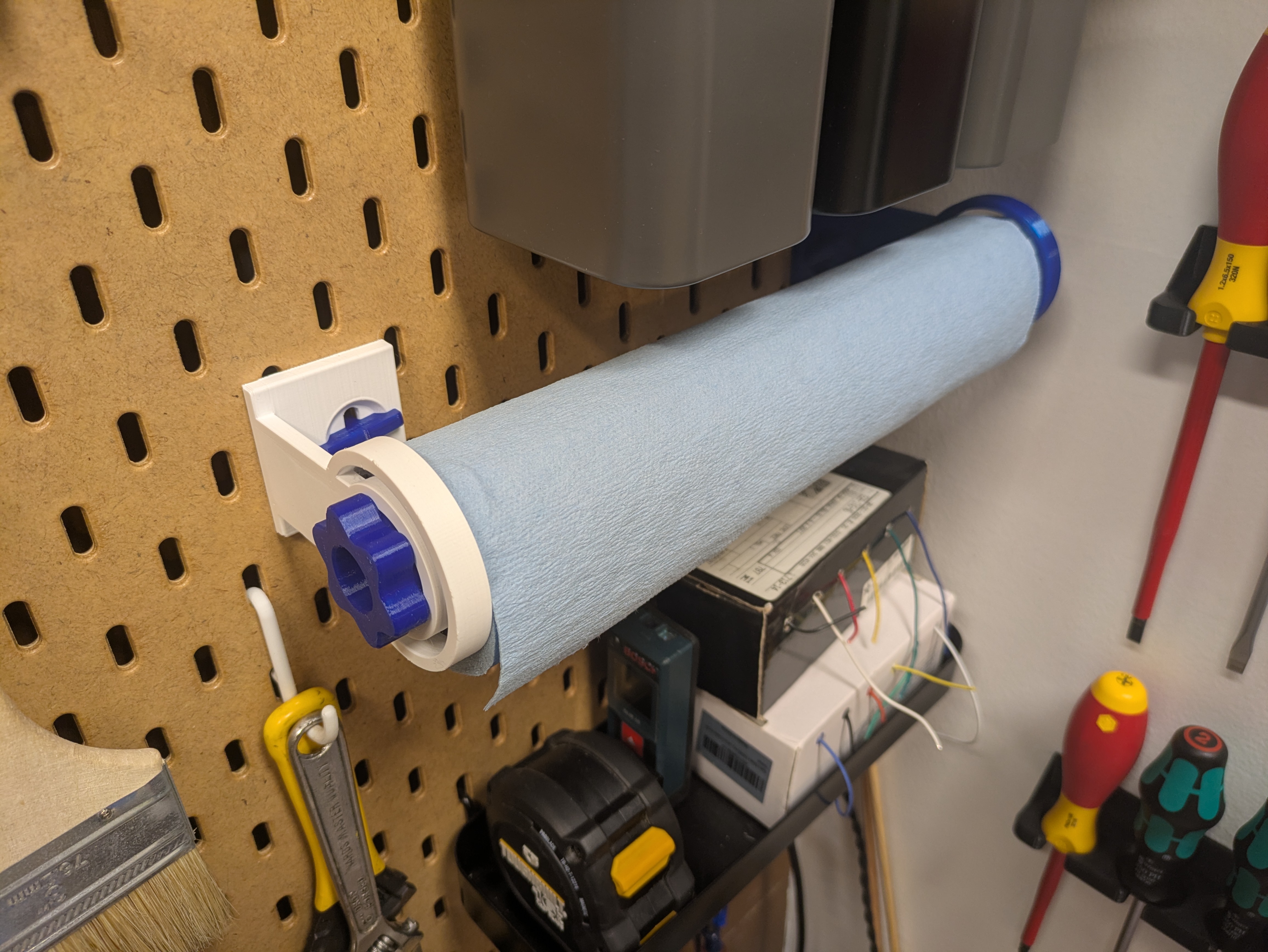 Blue Shop Towels Holder for Skadis