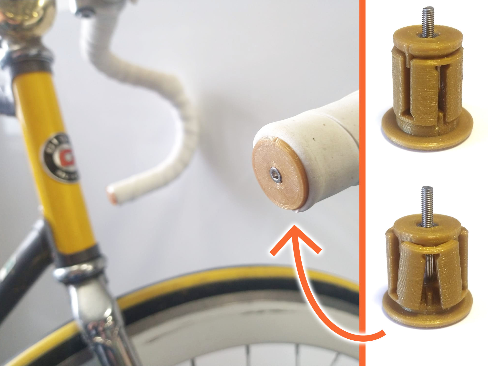 Expanding BarEnd Plug for Road bikes by Rossero Download free STL