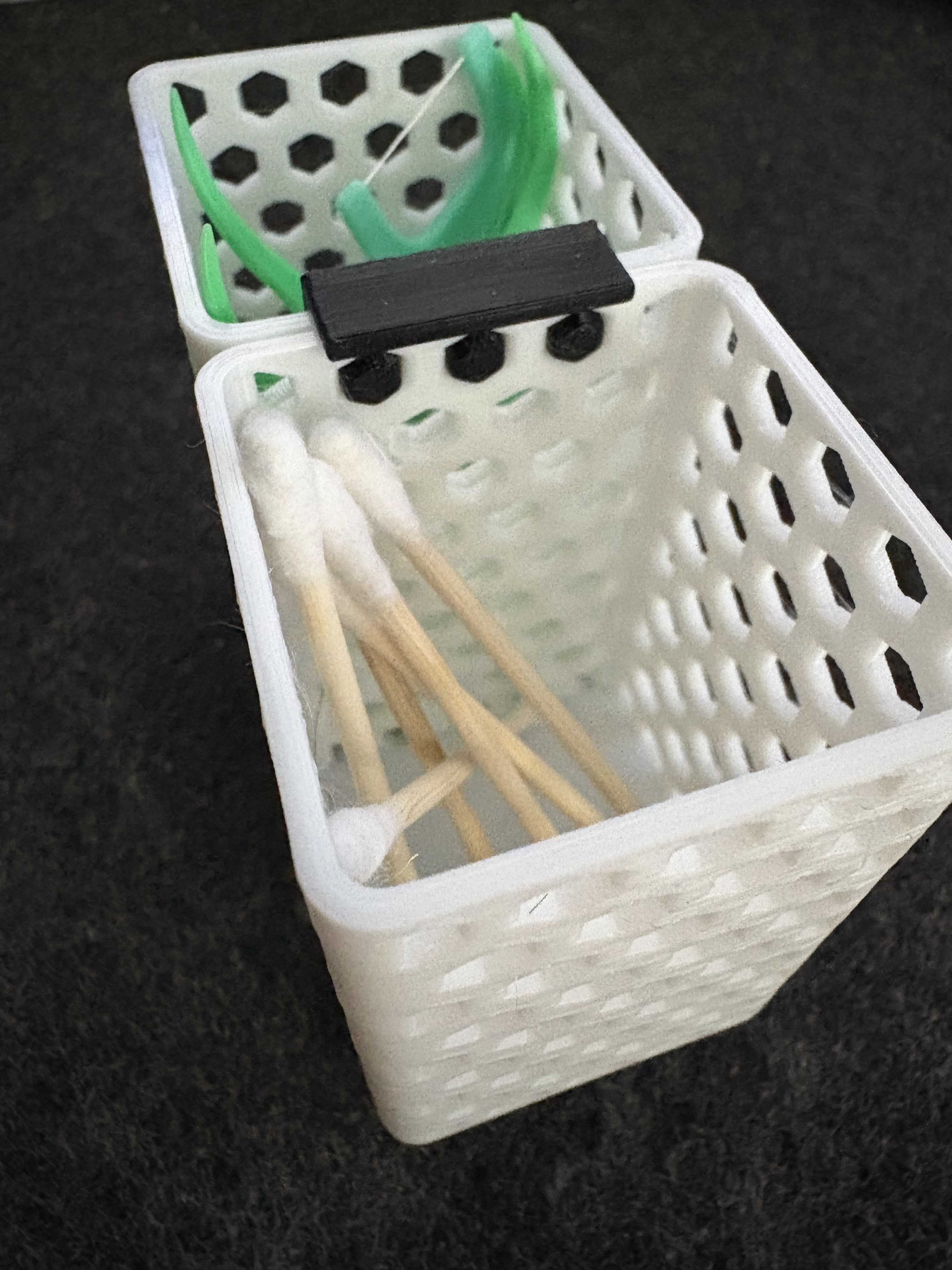 Gridfinity 1x1 Qtip holder Fancy Bin Connector