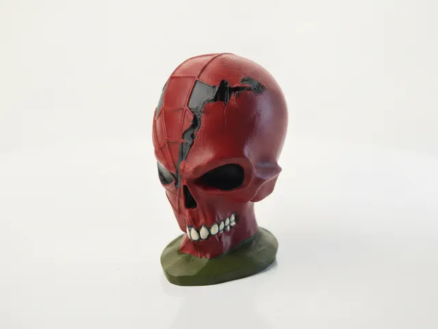 Half Skull Face Figurine Sculpture 3D Printable
