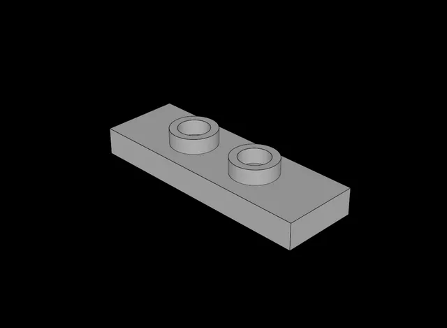 Lego Compatible (34103.dat) Plate 1 x 3 with 2 Studs Offset