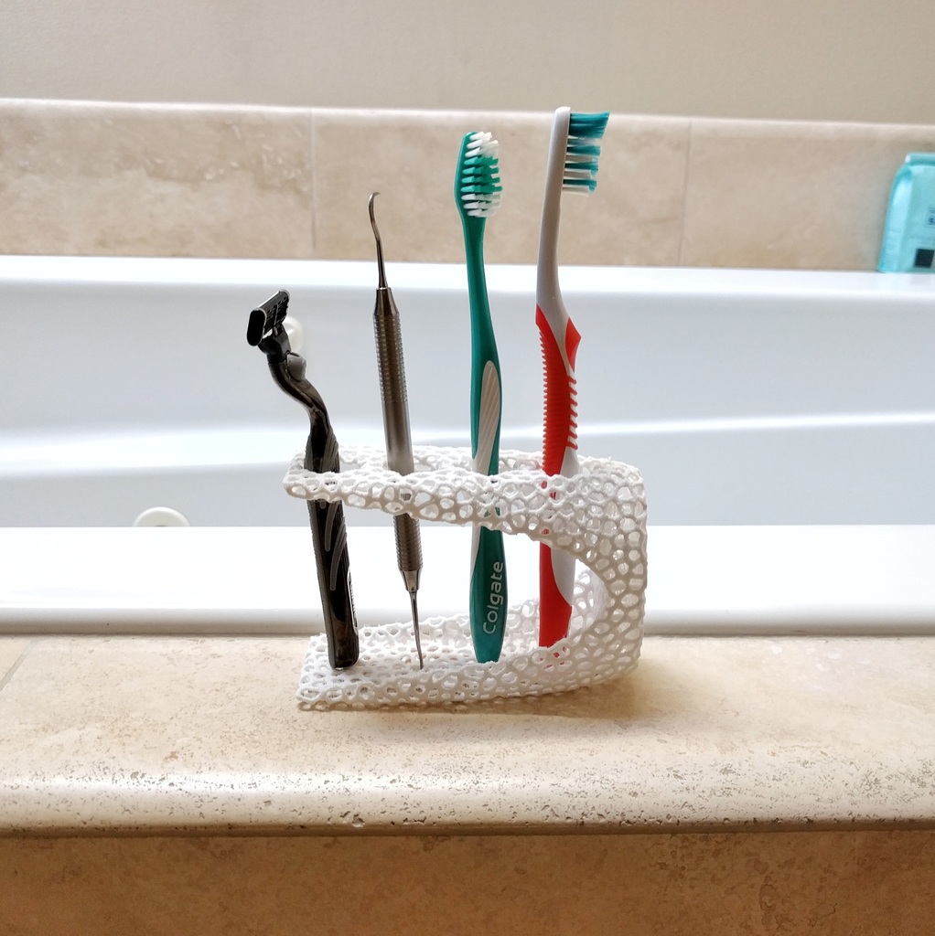 Voronoized Toothbrush holder by AllWashedOut | Download free STL model ...