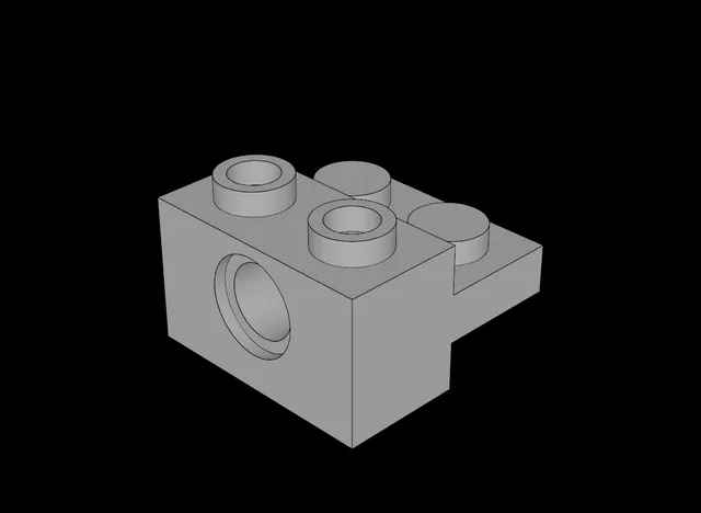Lego Compatible (73109.dat) Technic Brick 1 x 2 with Plate 1 x 2