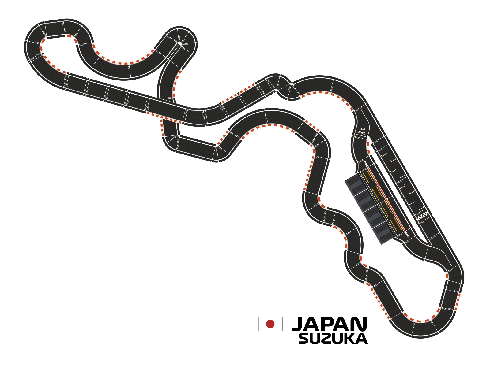 Racing Circuits - building kit - Japan Suzuka  Grand Prix