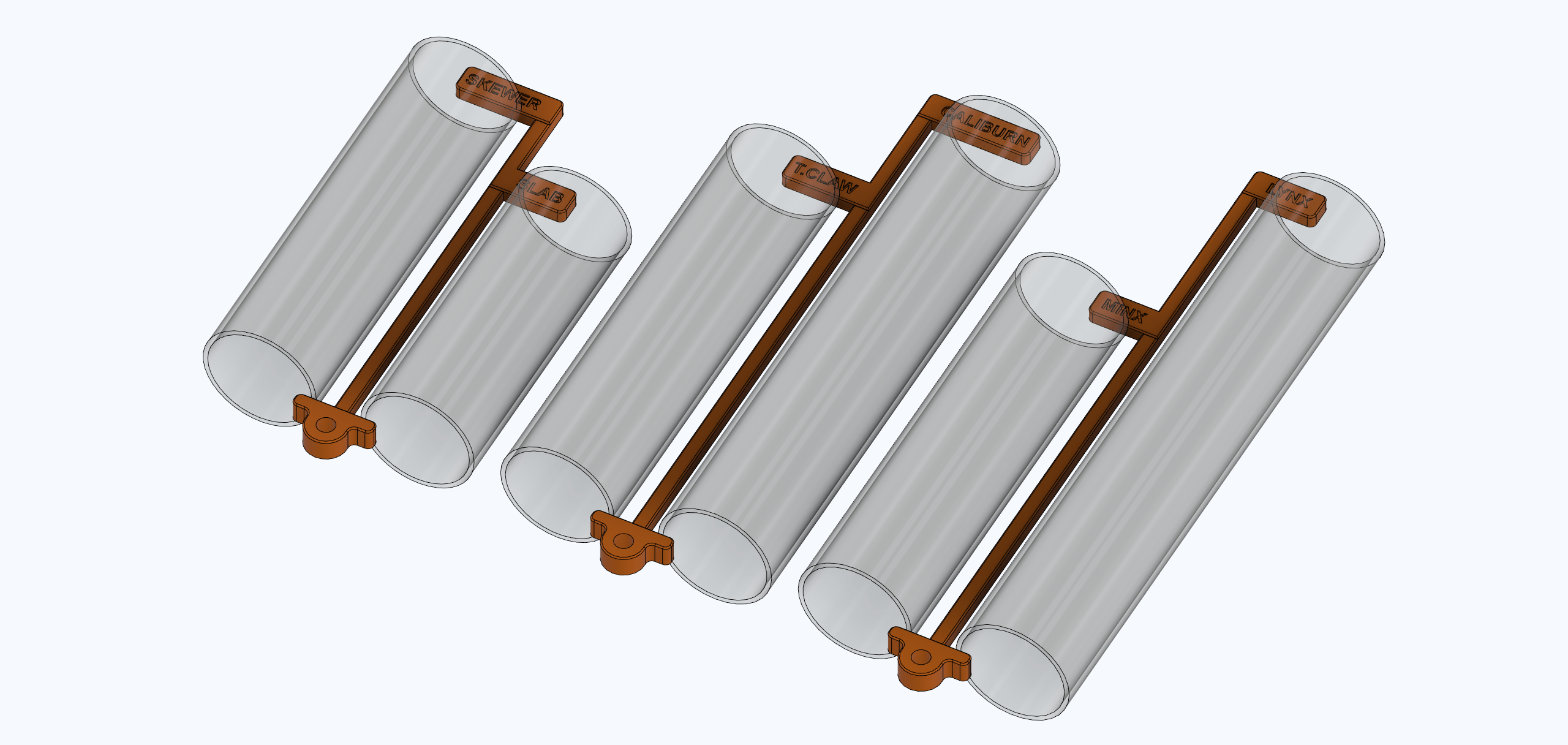 Length Gauges for 1.5"OD Nerf Hobby Plunger Tubes