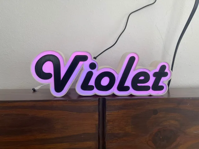 Violet led sign