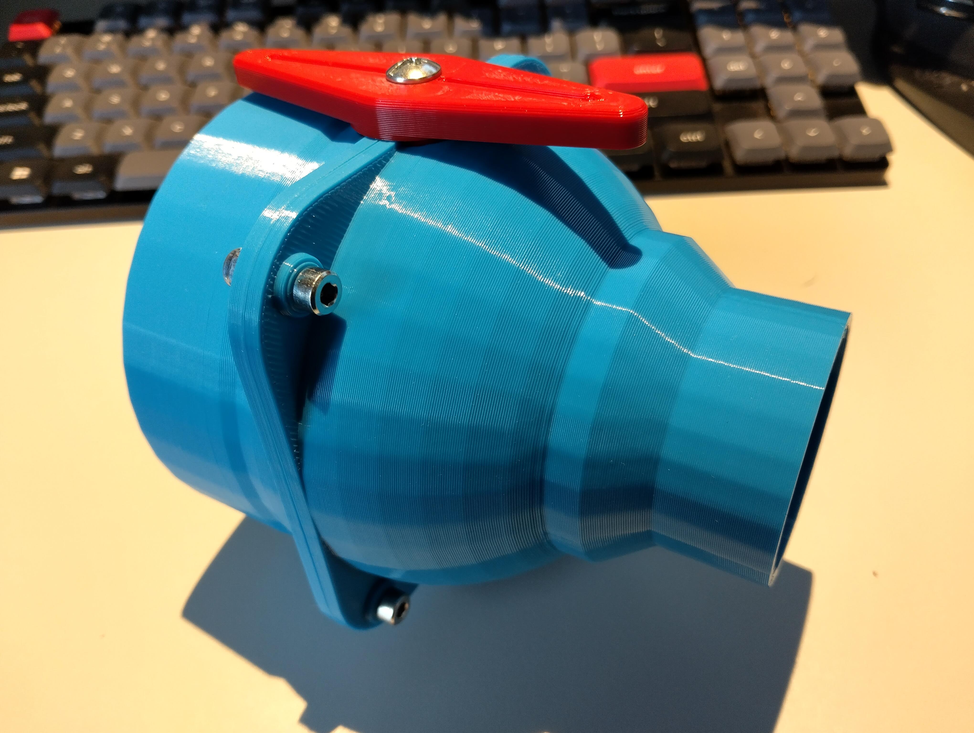 100mm / 50mm Ball Valve Type Non-Clog Blast Gate for Workshop Dust Extraction Network