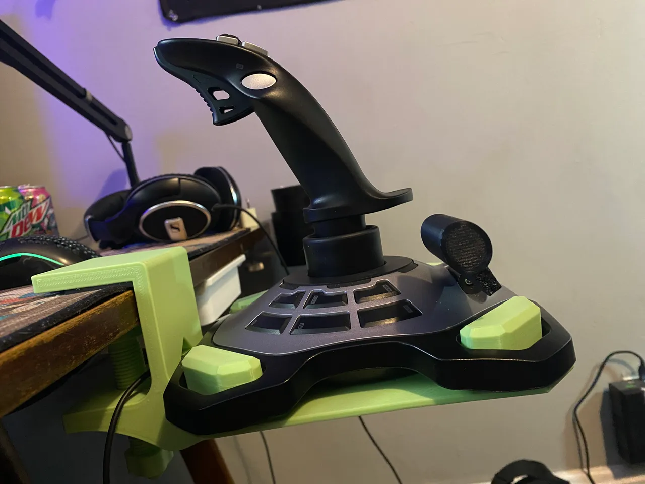 Logitech Extreme 3D Pro Desk mount bracket for Thrustmaster Desk 