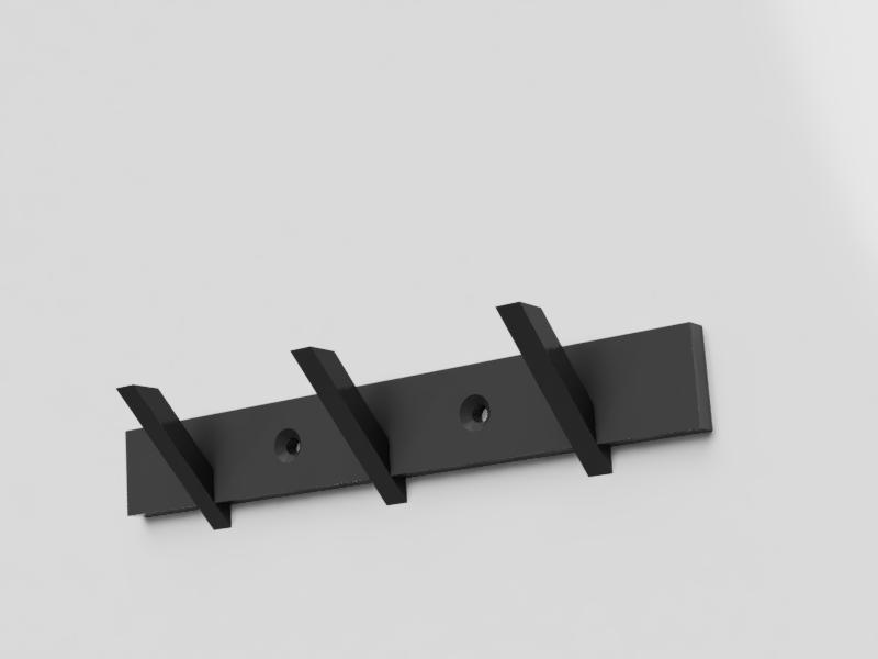 Hooks rack, wall mounted by ORM | Download free STL model | Printables.com