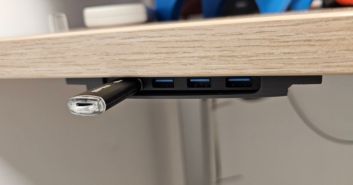 Under desk USB HUB mount by gelootn | Download free STL model